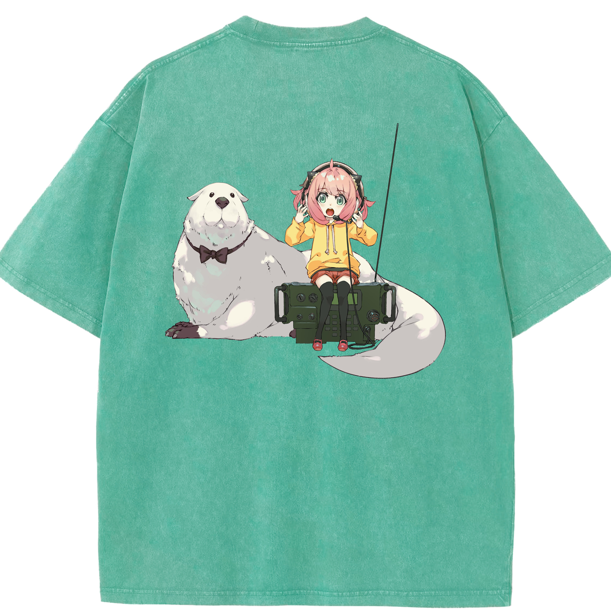 （画像用） SPY×FAMILY间谍家家酒 綿100% ヴィンテージ風 半袖Tシャツ（背面プリント）